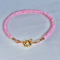 Tulip Pink Shell Bead Bracelet