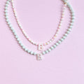 Mini Multi-Colored Pearl Initial Necklace