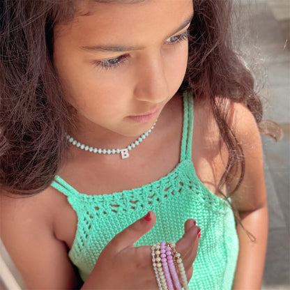 Mini Pearl Initial Necklace