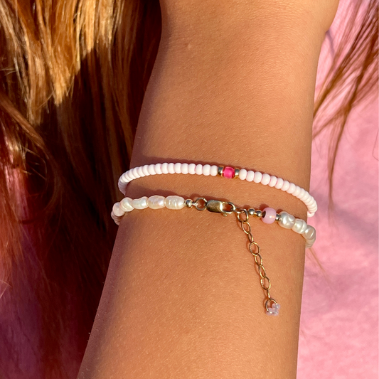 Pink + White Bracelet