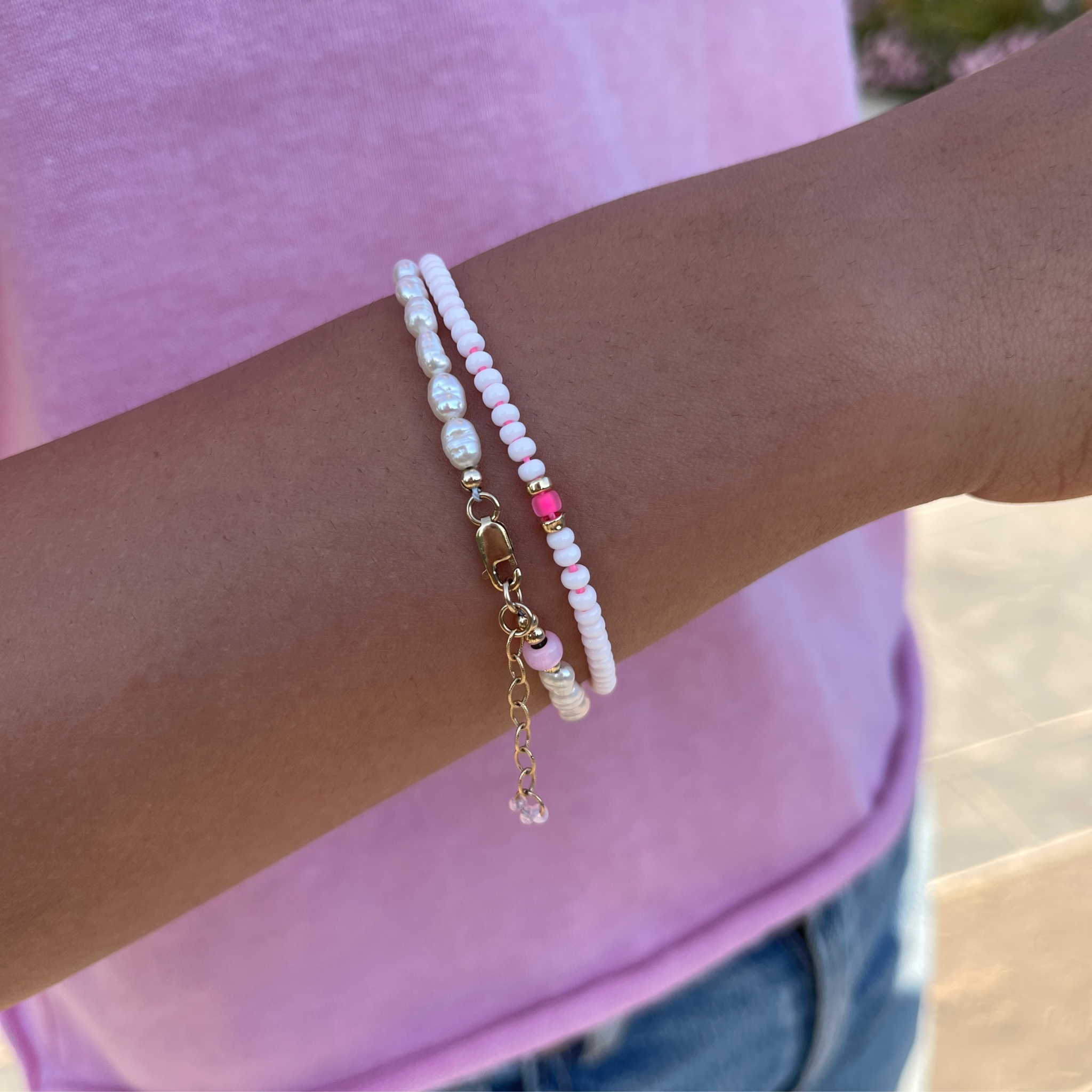 Pink + White Bracelet
