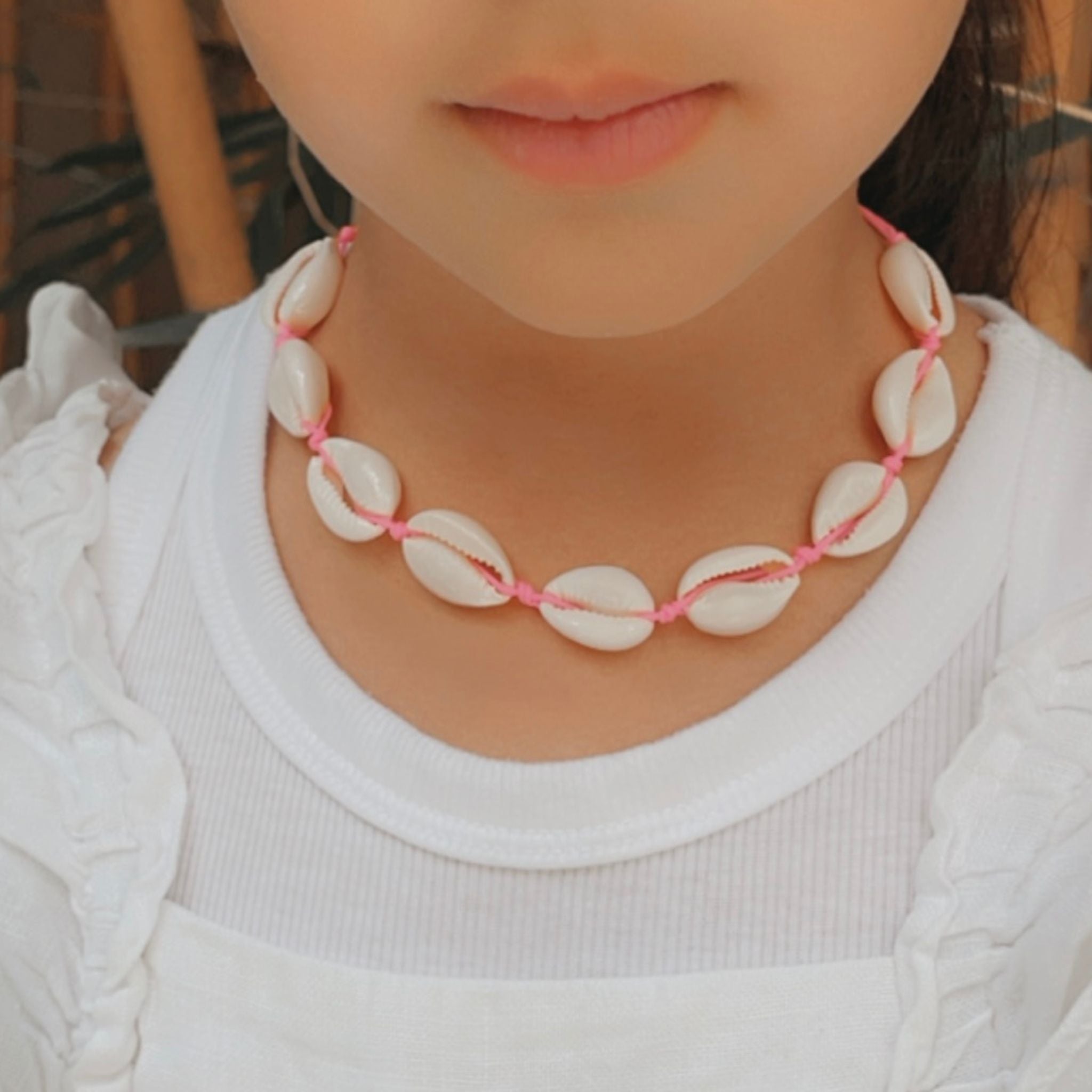 Pink Cowrie Shell Necklace