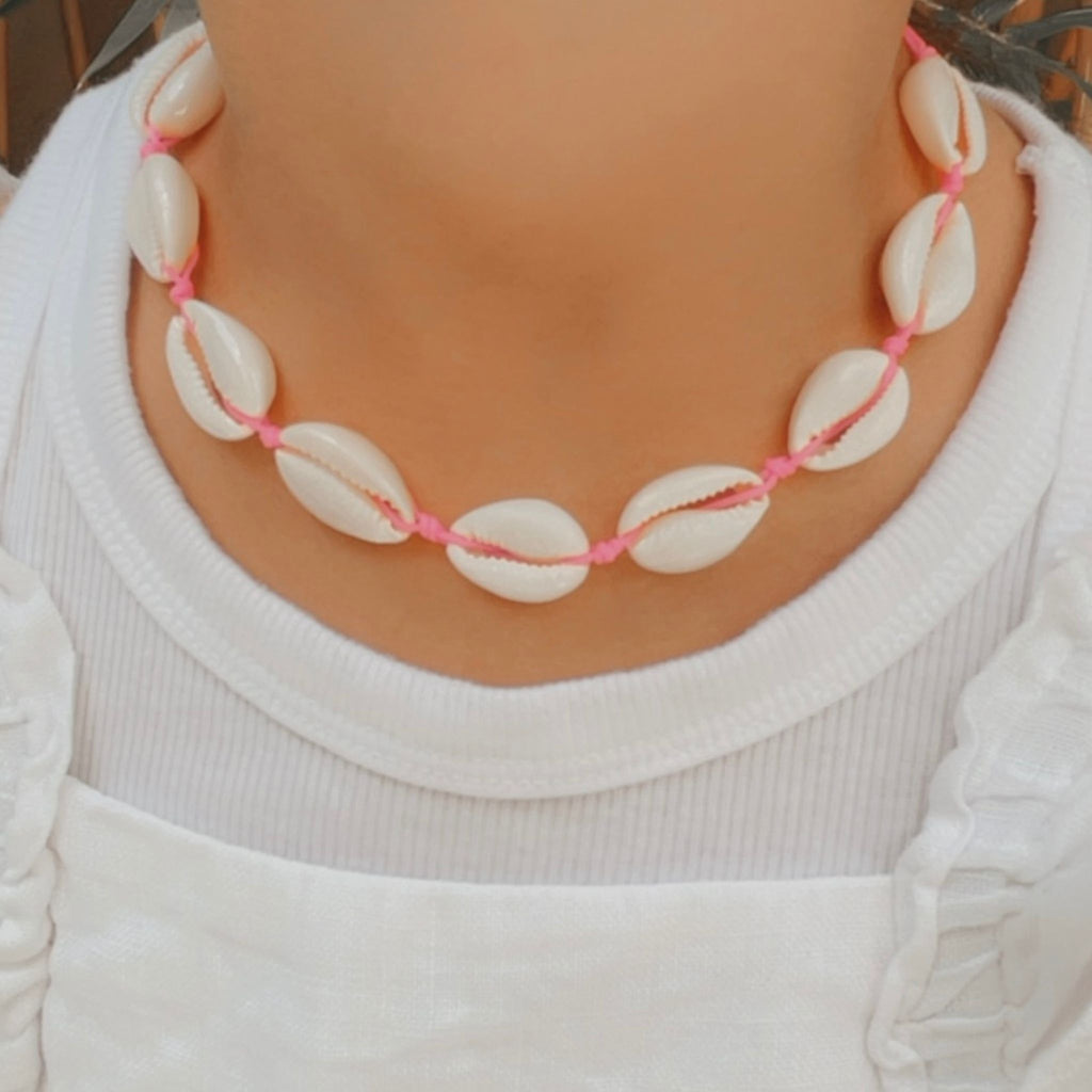 Pink Cowrie Shell Necklace