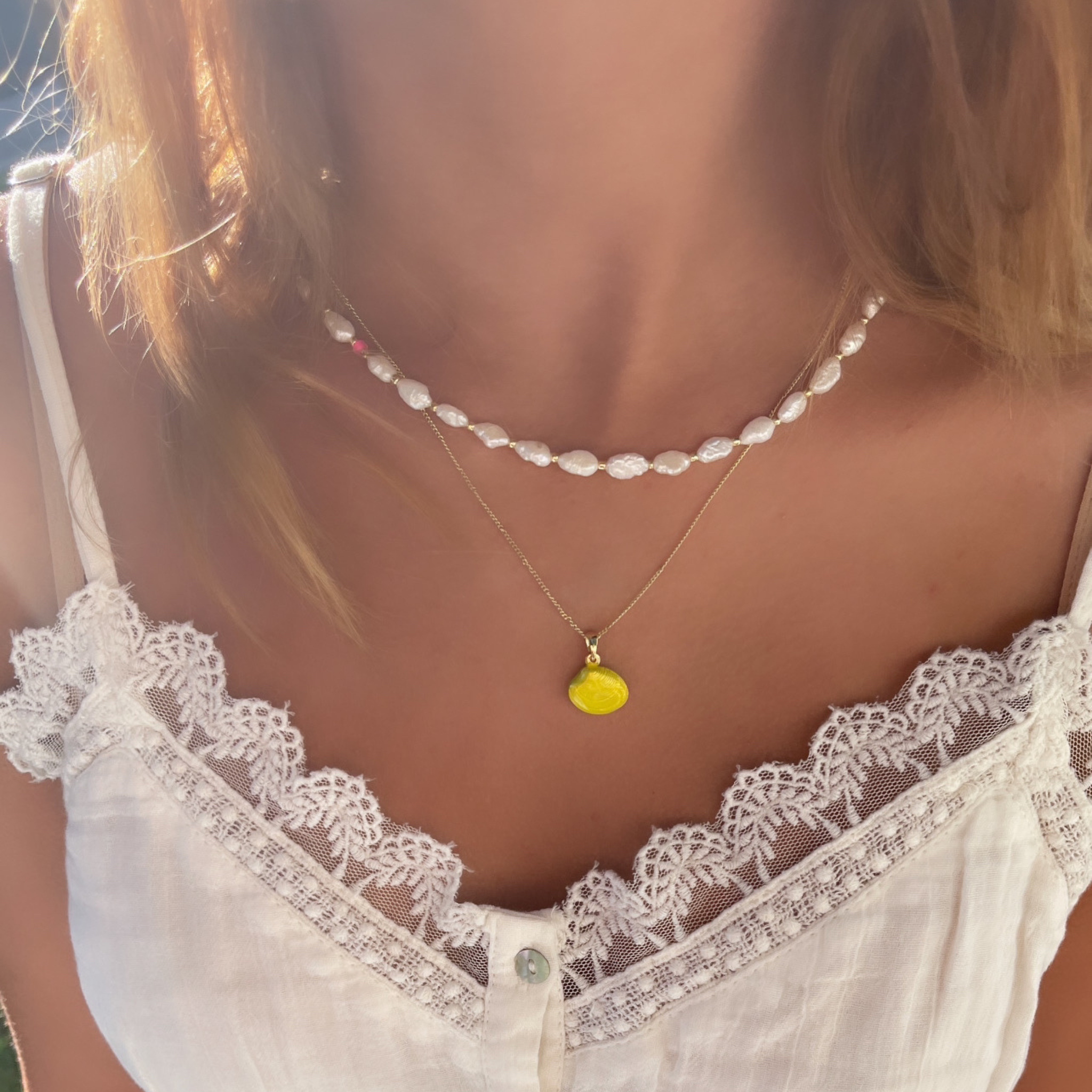 Yellow Shell Necklace