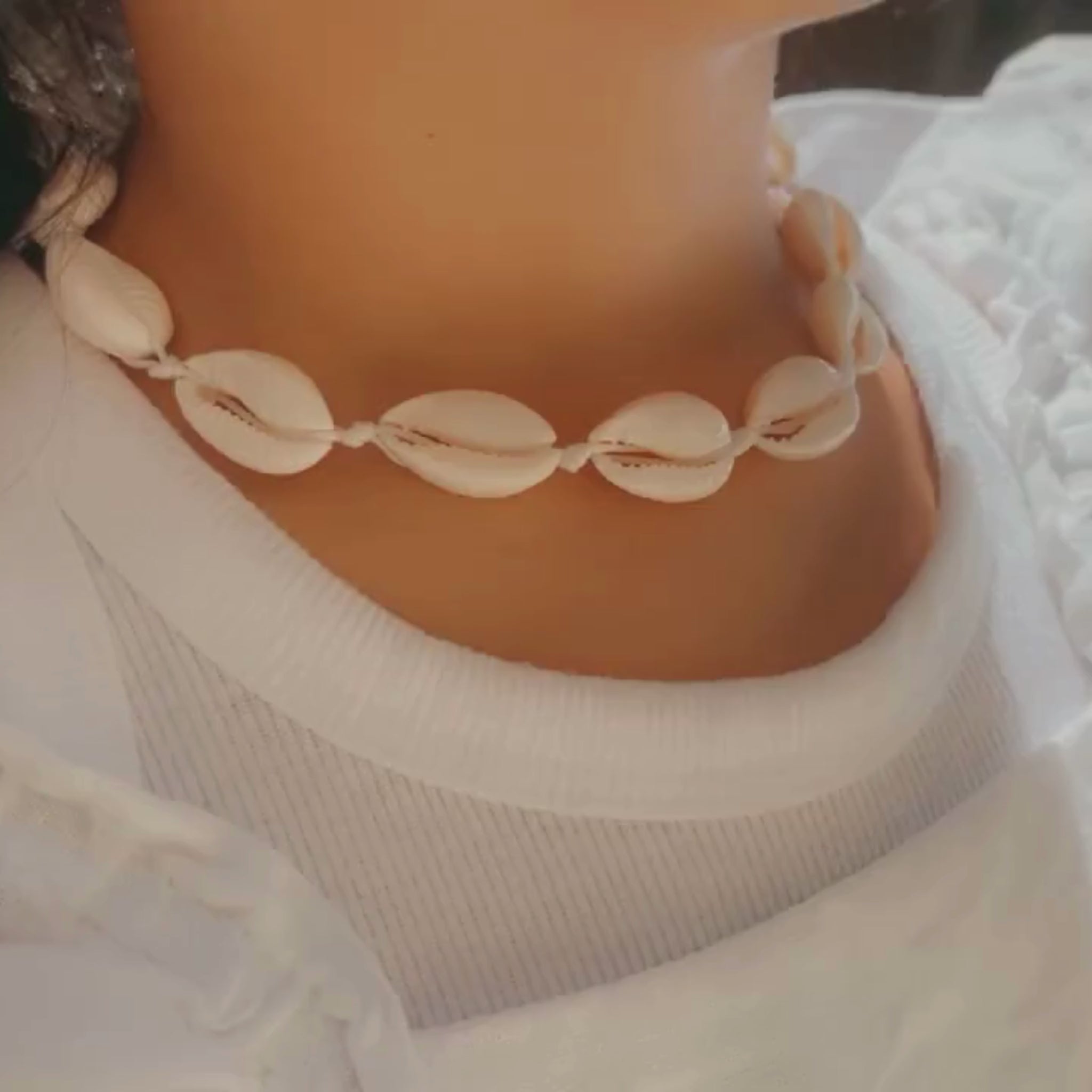 White Cowrie Shell Necklace